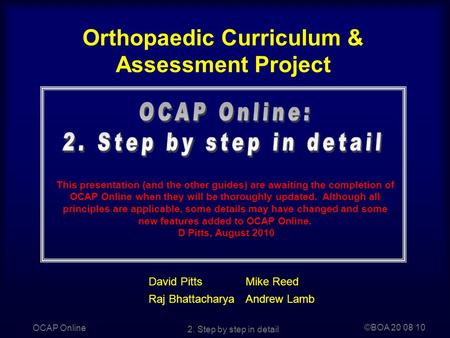Orthopaedic Curriculum & Assessment Project