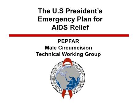 The U.S. Presidents Emergency Plan for AIDS Relief Title The U.S Presidents Emergency Plan for AIDS Relief PEPFAR Male Circumcision Technical Working Group.