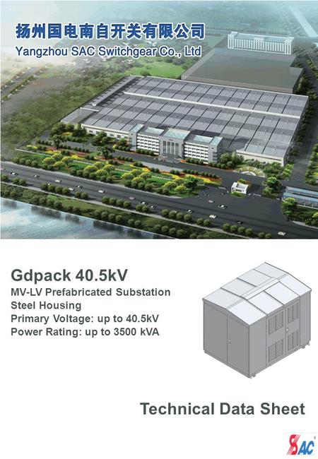 Gdpack 40.5kV Technical Data Sheet MV-LV Prefabricated Substation