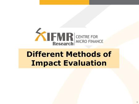 Different Methods of Impact Evaluation