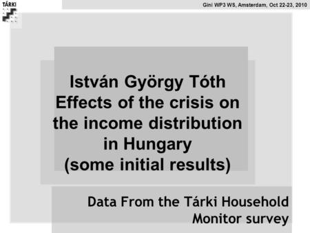 Data From the Tárki Household Monitor survey