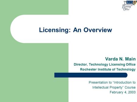 Licensing: An Overview