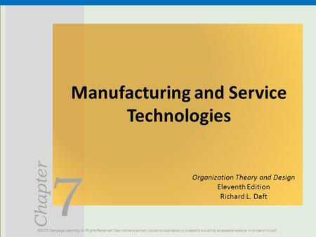 Manufacturing and Service Technologies