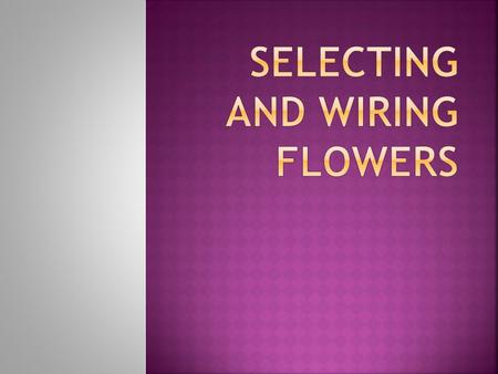 Selecting and Wiring Flowers