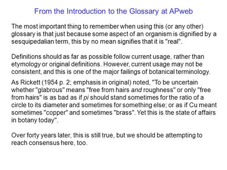 From the Introduction to the Glossary at APweb