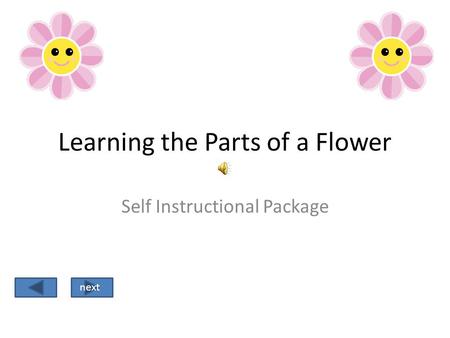 Learning the Parts of a Flower Self Instructional Package next.