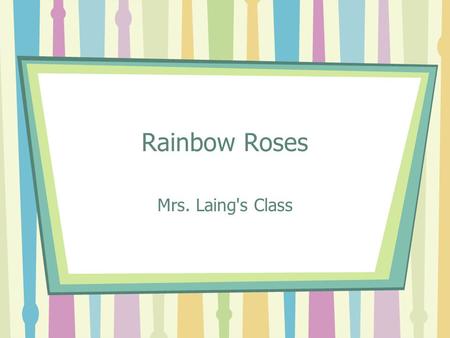 Rainbow Roses Mrs. Laing's Class.
