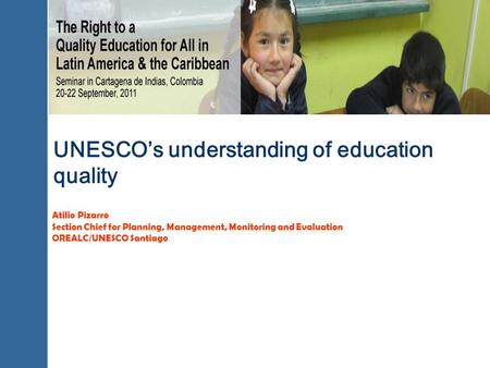 UNESCO’s understanding of education quality