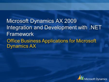Office Business Applications for Microsoft Dynamics AX