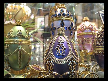 The most important feast of the Russian Orthodox church calendar is Easter. It is celebrated with the exchanging of eggs and three kisses. The Faberge.