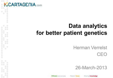Data analytics for better patient genetics