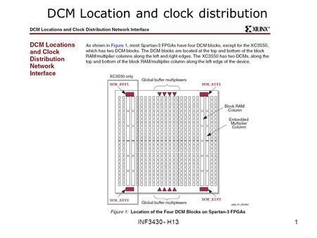 INF3430 - H131 DCM Location and clock distribution.
