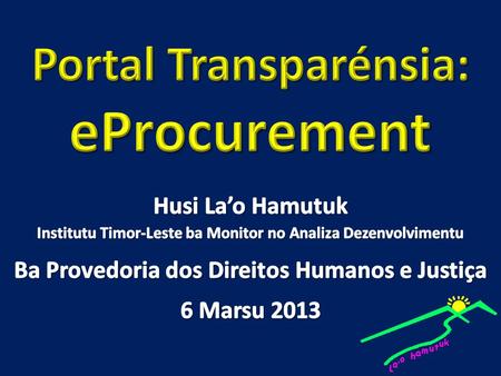Portal Transparénsia: eProcurement