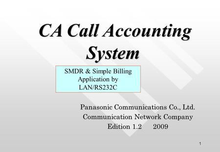 CA Call Accounting System
