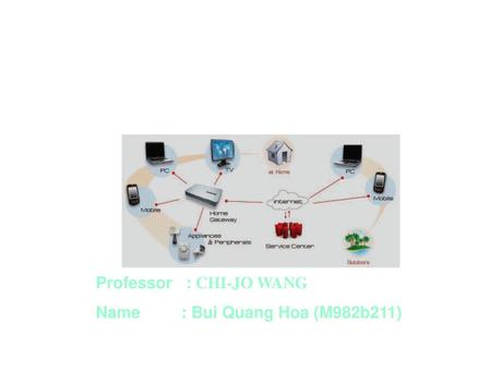 BUILDING AND IMPLEMENT A EMBEDDED WEB SERVER BASE ON TCP/IP STACK WITH A SoC PLATFORM Professor : CHI-JO WANG Name : Bui Quang Hoa (M982b211)
