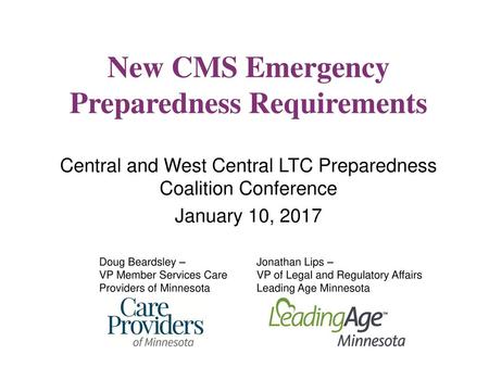 New CMS Emergency Preparedness Requirements