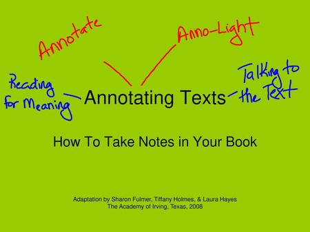 How To Take Notes in Your Book