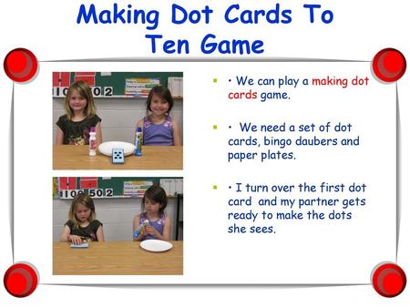 Making Dot Cards To Ten Game