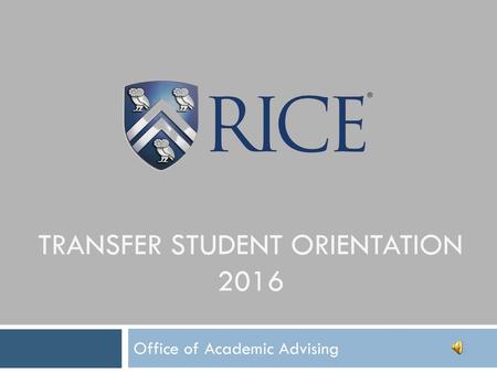 Transfer student orientation 2016