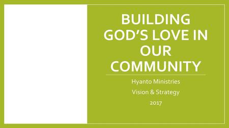 Building God’s Love in our community