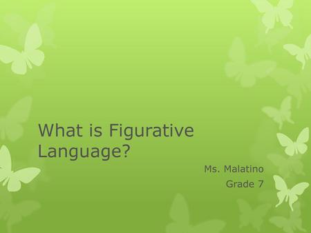 What is Figurative Language?