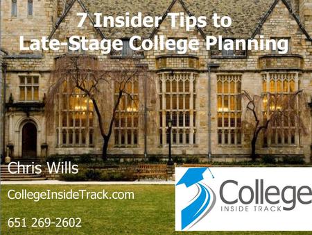 Late-Stage College Planning
