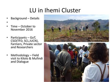 LU in Ihemi Cluster Background – Details