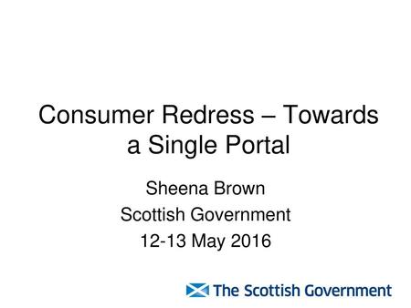 Consumer Redress – Towards a Single Portal