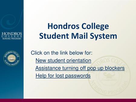 Hondros College Student Mail System