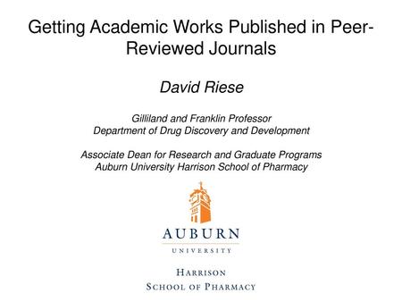 Getting Academic Works Published in Peer-Reviewed Journals
