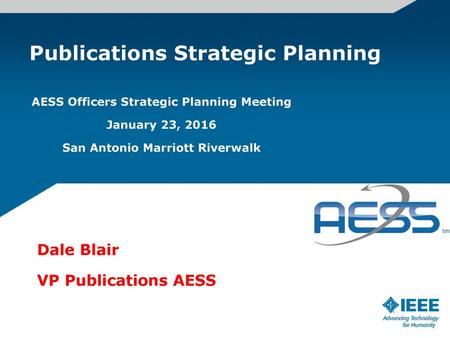 Publications Strategic Planning