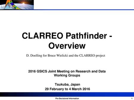 CLARREO Pathfinder - Overview