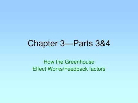 How the Greenhouse Effect Works/Feedback factors