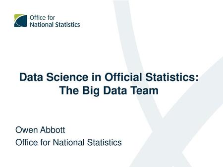 Data Science in Official Statistics: The Big Data Team
