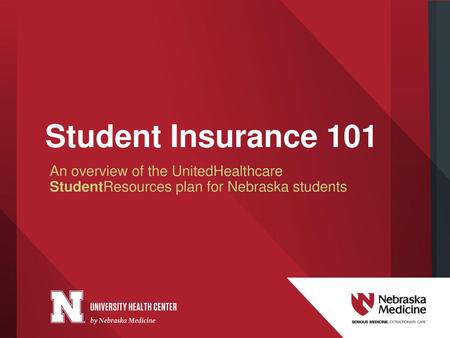 Student Insurance 101 An overview of the UnitedHealthcare StudentResources plan for Nebraska students.