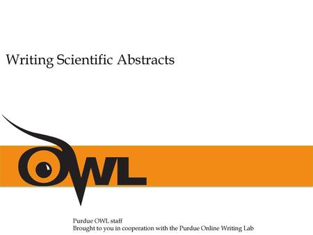 Writing Scientific Abstracts