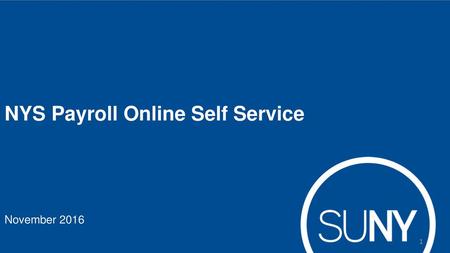NYS Payroll Online Self Service