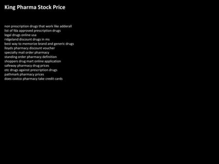 King Pharma Stock Price