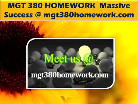 MGT 380 HOMEWORK Massive mgt380homework.com