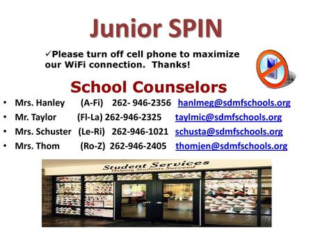 Junior SPIN School Counselors