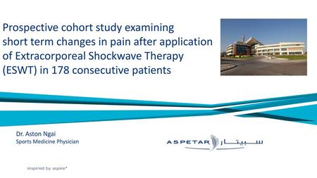 Prospective cohort study examining short term changes in pain after application of Extracorporeal Shockwave Therapy (ESWT) in 178 consecutive patients.
