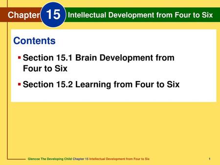 15 Contents Chapter Section 15.1 Brain Development from Four to Six
