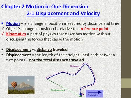 2-1 Displacement and Velocity