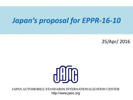 Japan’s proposal for EPPR-16-10