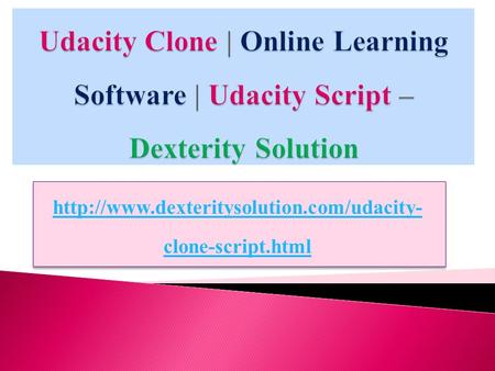 Udacity Clone, Online Learning Software, Udacity Script