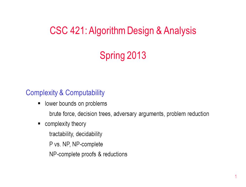 PPT - Design & Analysis of Algorithms CSc 4520/6520 PowerPoint