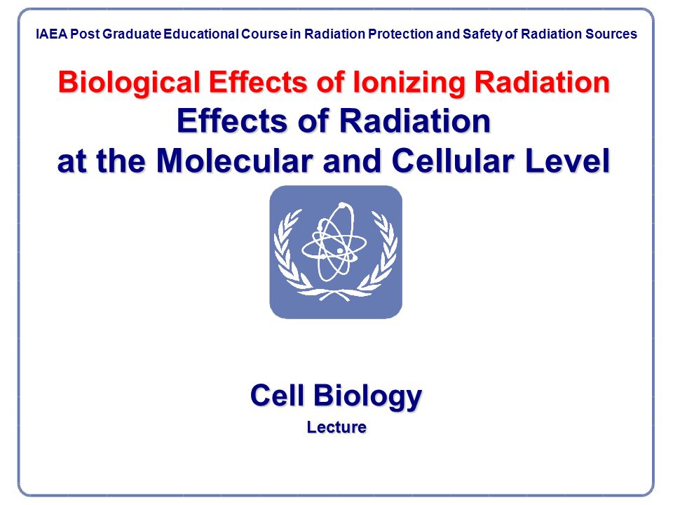 Biological Effects of Ionizing Radiation Effects of Radiation at the  Molecular and Cellular Level Cell Biology Lecture IAEA Post Graduate  Educational Course. - ppt download