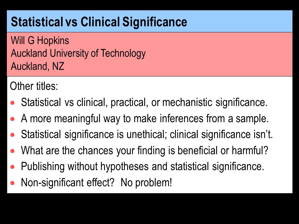 statistical vs clinical significance research