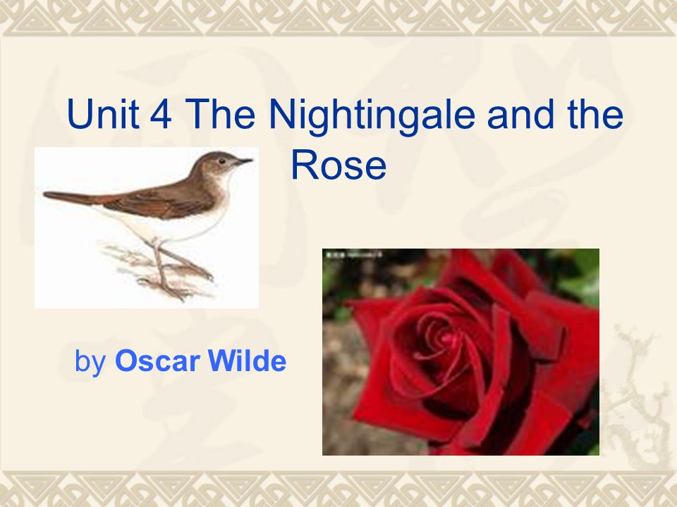 Unit 4 The Nightingale and the Rose - ppt video online download