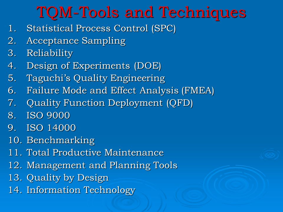 TQM-Tools and Techniques - ppt video online download